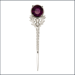 Dark Amethyst Thistle Kilt Pin
