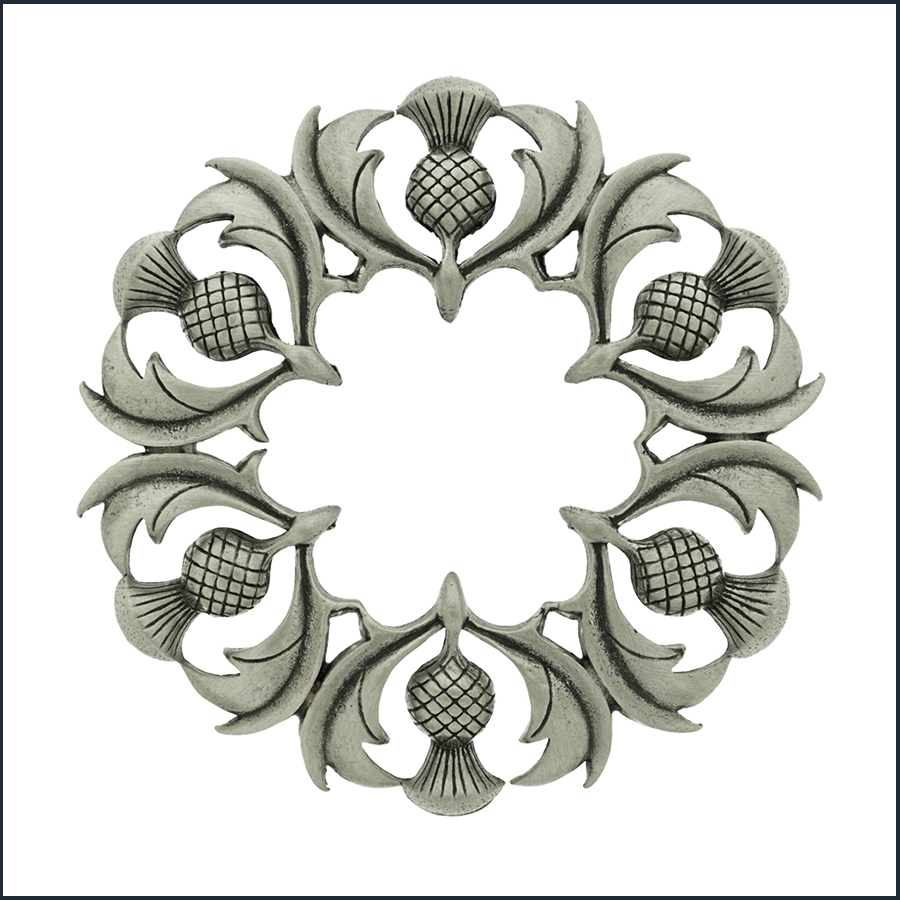 Scottish Thistle Plaid Brooch