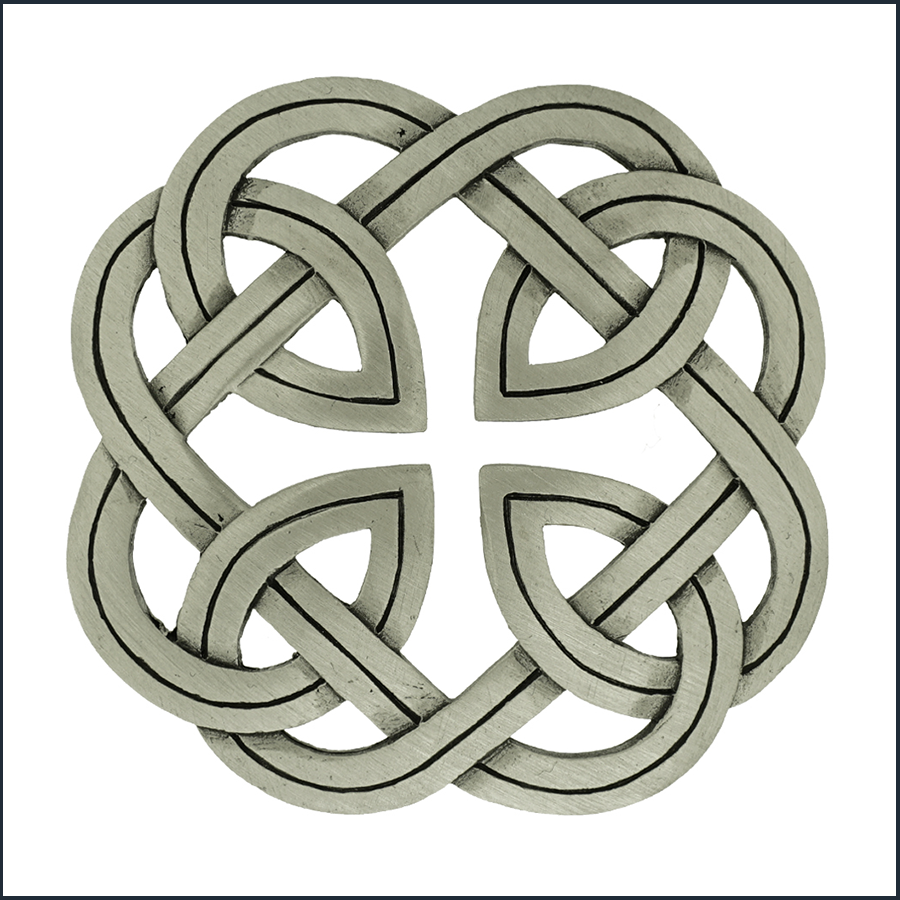 Eternal Interlace Antique finish Plaid Brooch