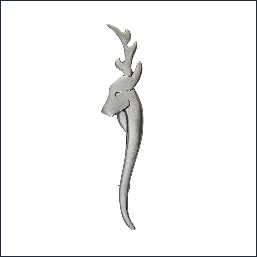 Stag Head matt finish Kilt Pin