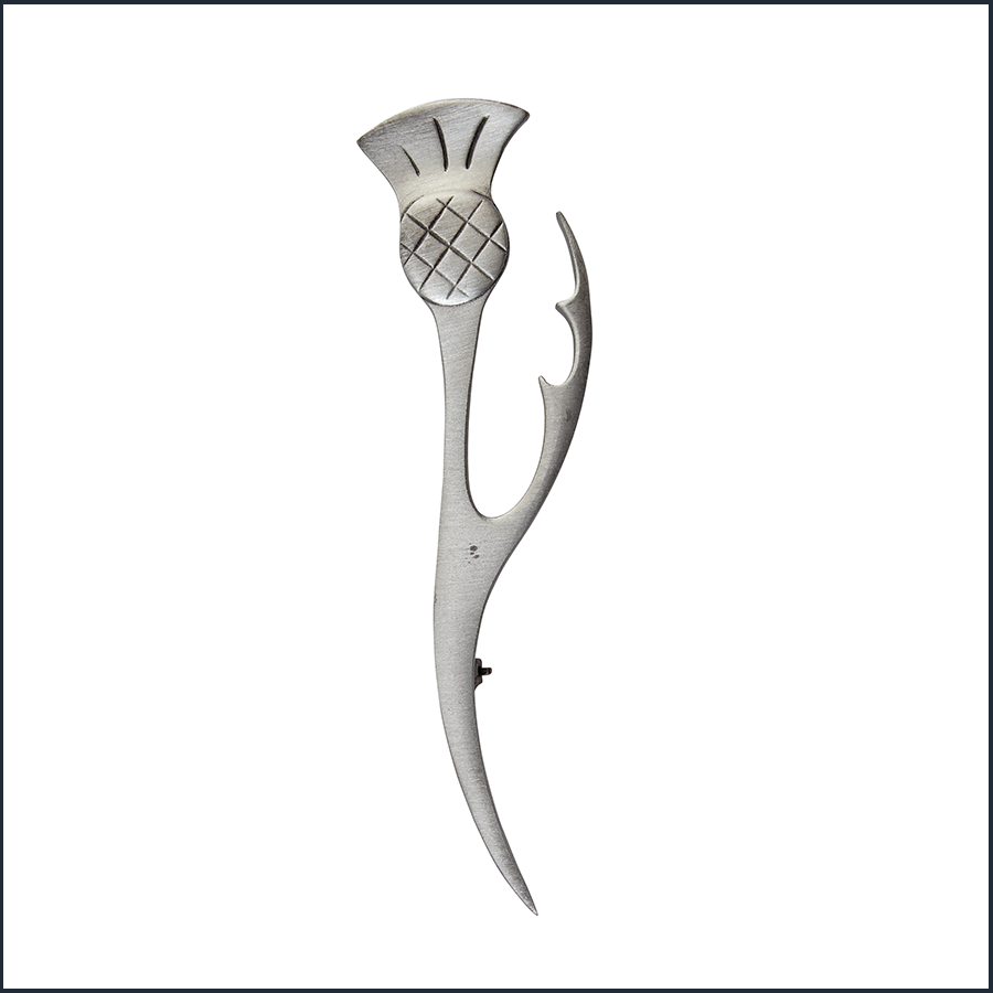 Thistle Leaf kilt pin with matt finish