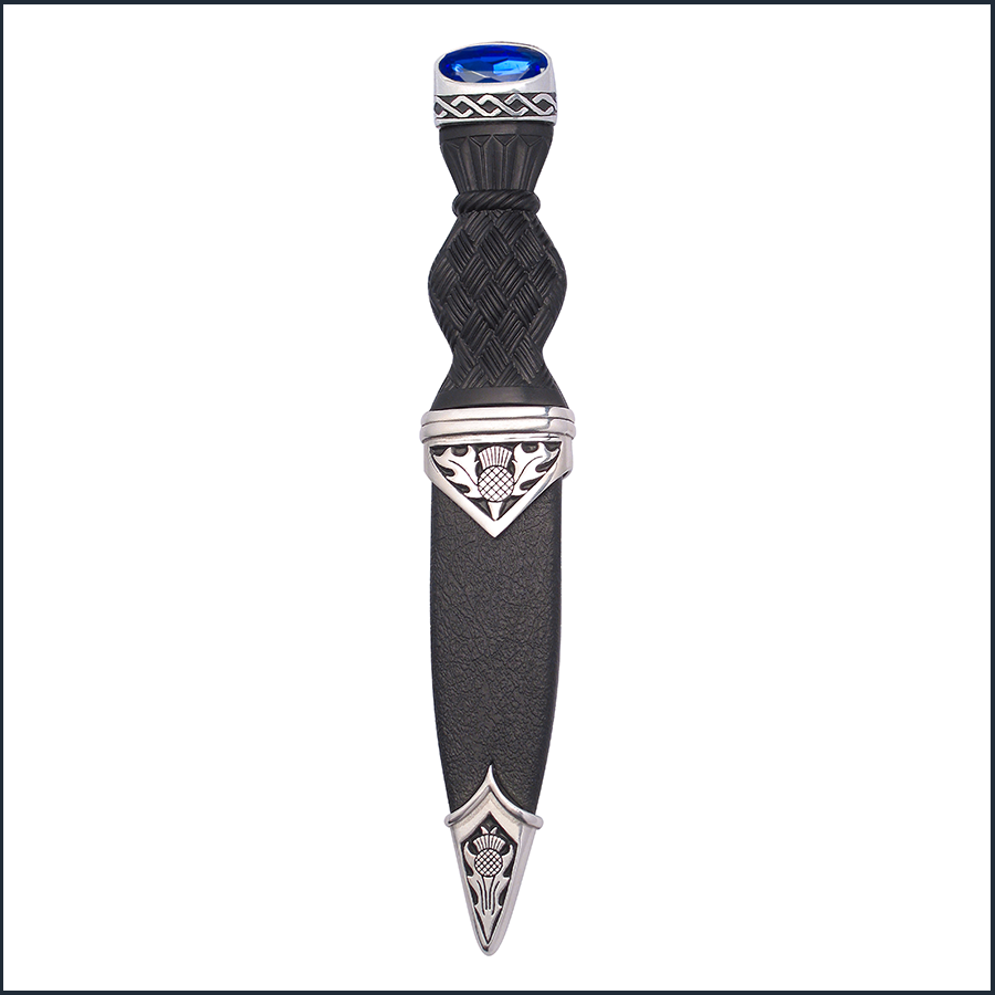 Thistle Polished Blue Stone Sgian Dubh