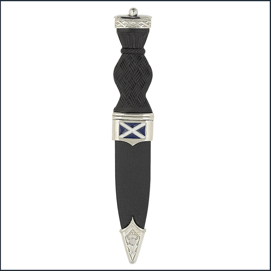 Saltire Polished Enamel Ball Topped Sgian Dubh