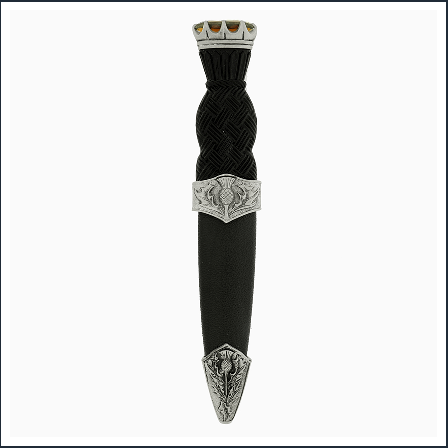 Antique Thistle Sgian Dubh with Stone Top