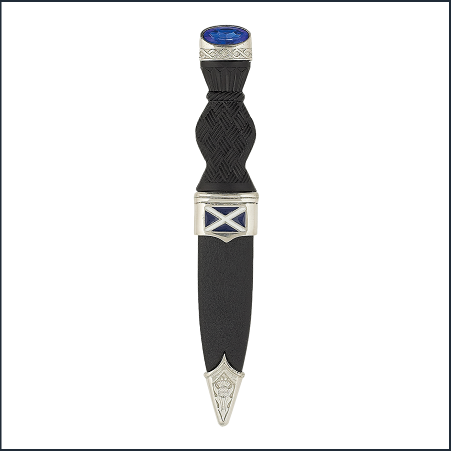 Saltire Polished Enamel Stone Top Sgian Dubh
