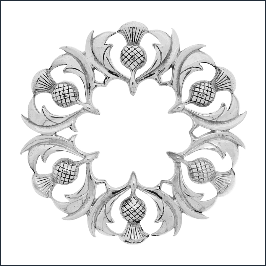 Scottish Thistle Plaid Brooch