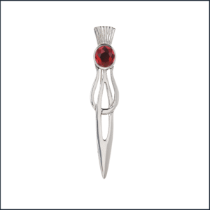 Thistle Kilt Pin with Stone