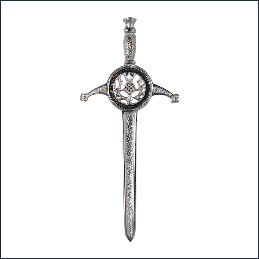 Thistle Mounted Sword Kilt Pin