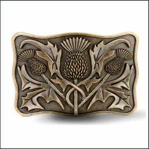 Thistle Antique Brass Kilt Buckle