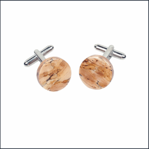 Heathergem Natural Coloured Round Cufflinks