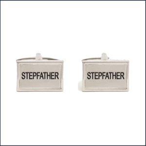 Step Father Square Rhodium Wedding Cufflinks