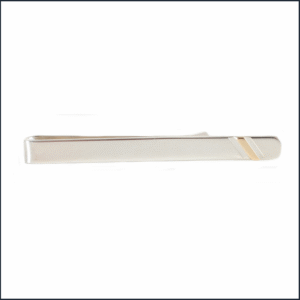 Sterling Silver Tie Slide with 9ct Gold Strip
