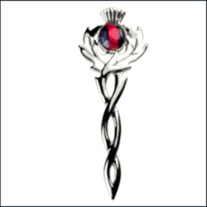 Thistle Twist Heathergem Kilt Pin