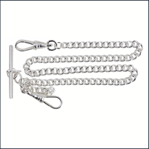 Watch Albert Double Clasp Large Curb Link Silver‑Plated