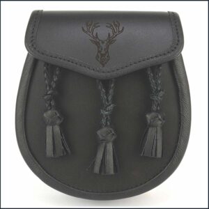 Laser Etched Stag Leather Day Sporran