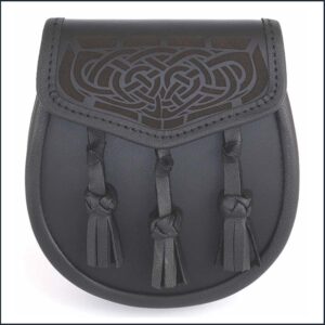 Leather Celtic 3 Tassel Day Sporran