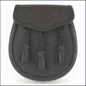 Leather Day Sporran – Celtic Embossed Flap Design