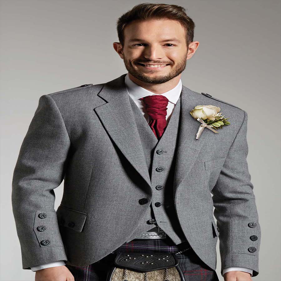 Light Grey Arrochar Tweed Jacket & Waistcoat Set