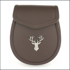 Stag Head Leather Day Sporran