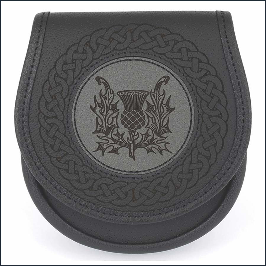 Jacobite Thistle Leather Day Sporran