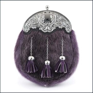Purple Dress Sporran with Thistle Cantle