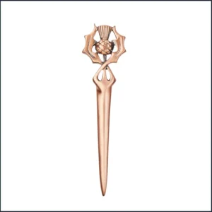 Copper-Plated Thistle Kilt Pin With a Twist