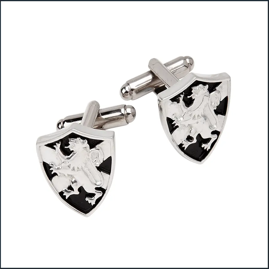 Lion Rampant Saltire Shield Cufflinks
