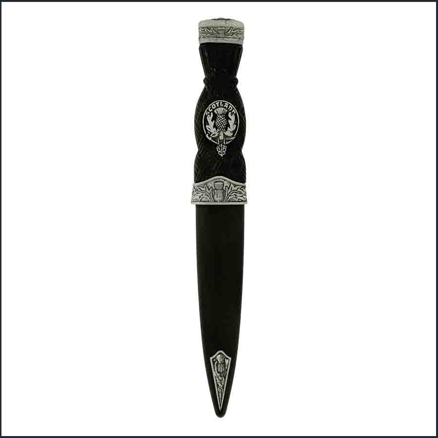 Thistle Pattern Clan Sgian Dubh with full cast Pewter Mounts