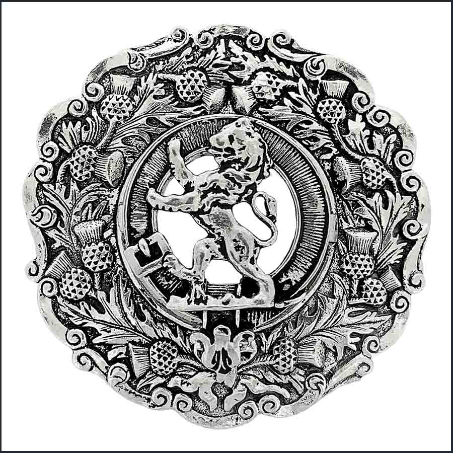 Scottish Thistle Plaid Brooch
